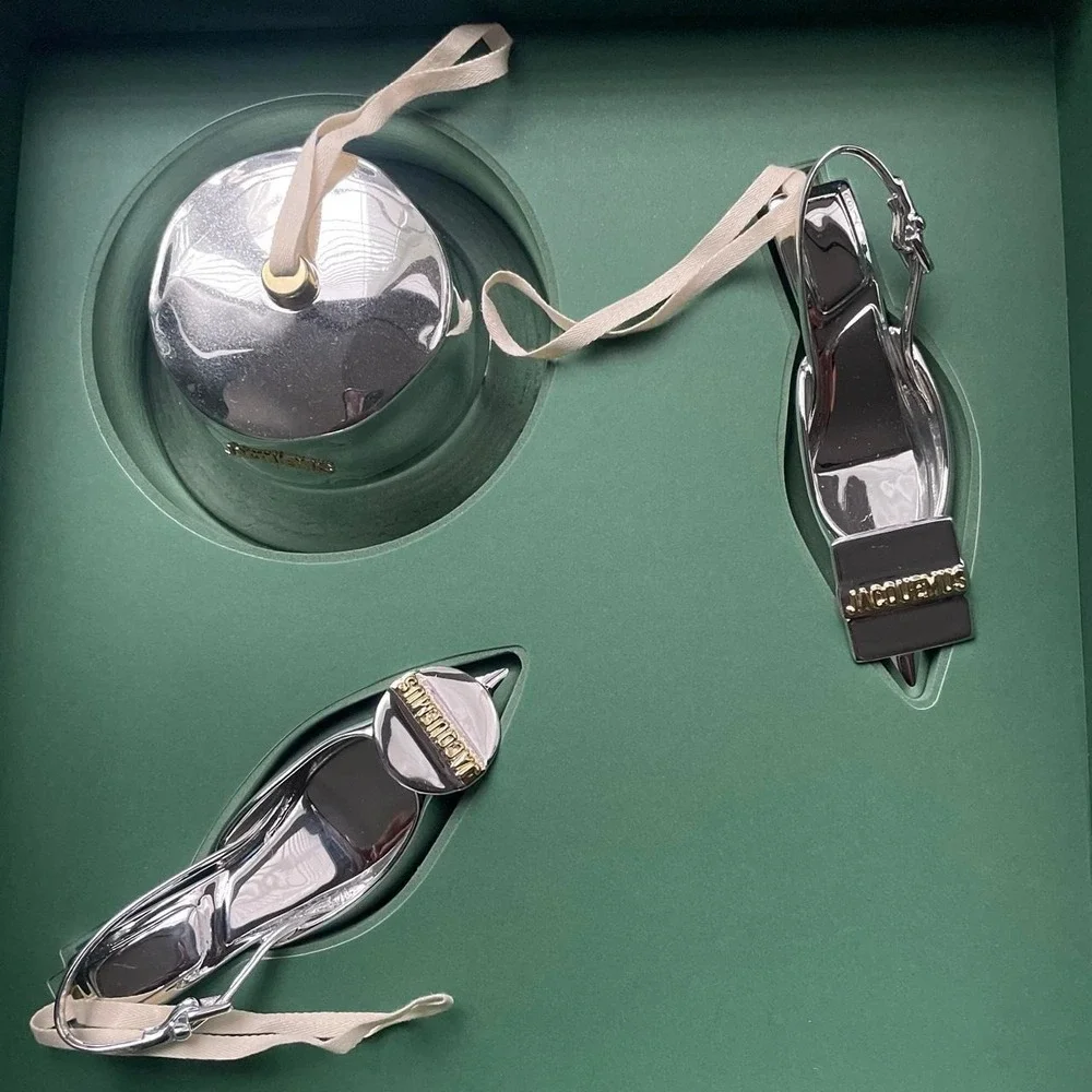 Novelty Jacquemus silver & gold tone set of 3 Christmas Ornaments